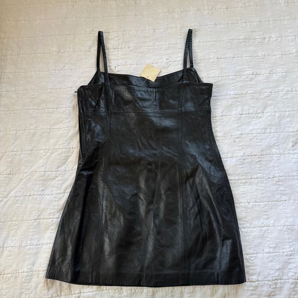 Guess VTG NWT 100% Leather Mini / Party Dress • Size: “L” (fits like a S or 4) - Picture 4 of 10